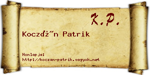 Koczán Patrik névjegykártya