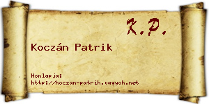 Koczán Patrik névjegykártya